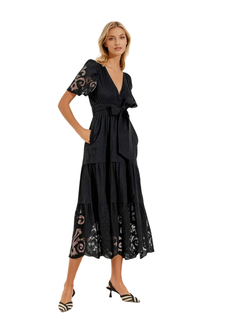 elaine turner Radhika Black Long Dress