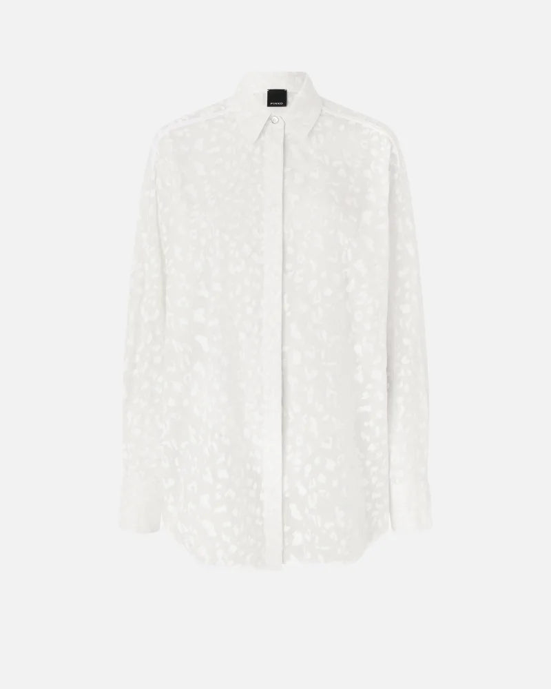 Elaine Turner Radiant White Cheetah Blouse