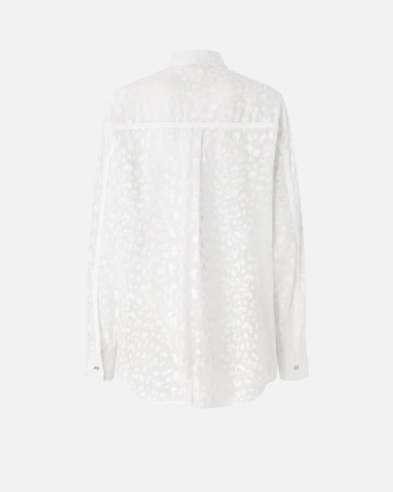 Elaine Turner Radiant White Cheetah Blouse