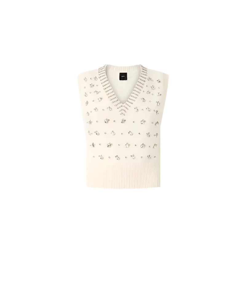 elaine turner Rhinstone Knit Vest