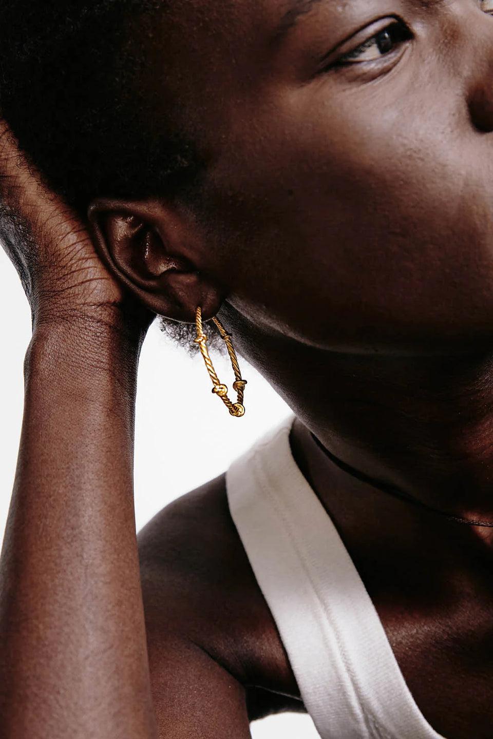 Elaine Turner Sailor Hoop Earrings- Gold