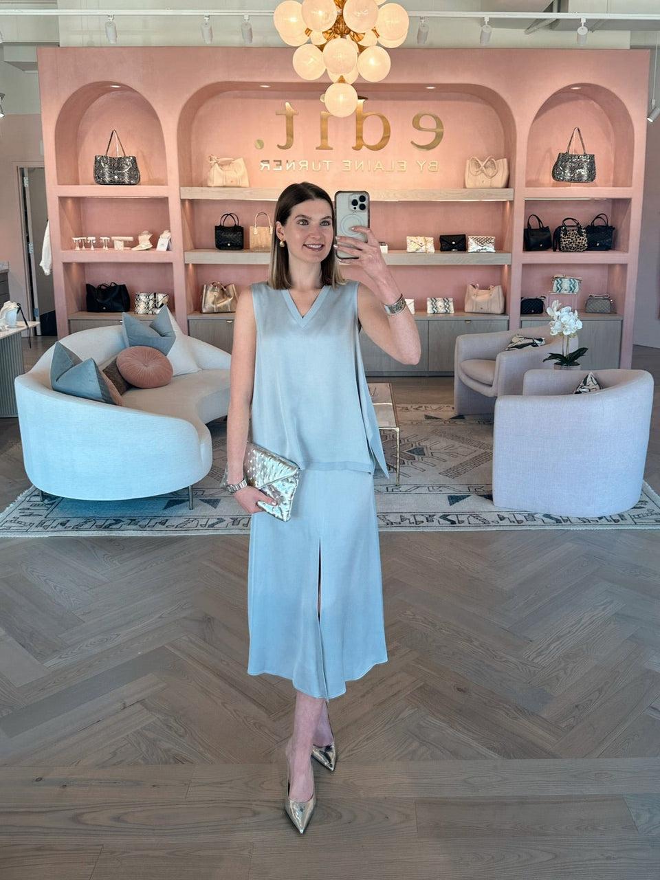 elaine turner Satin Flared Skirt