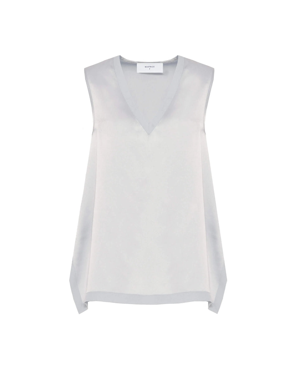 Elaine Turner Satin Flared Top