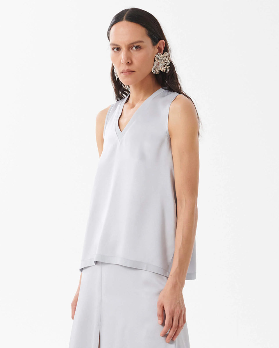 Elaine Turner Satin Flared Top