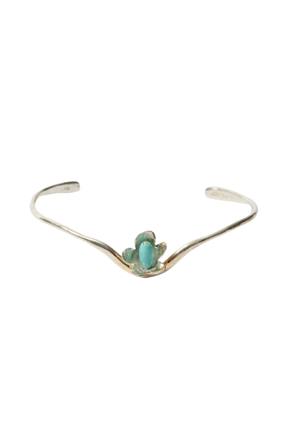elaine turner Silver Turquoise Flower Bracelet