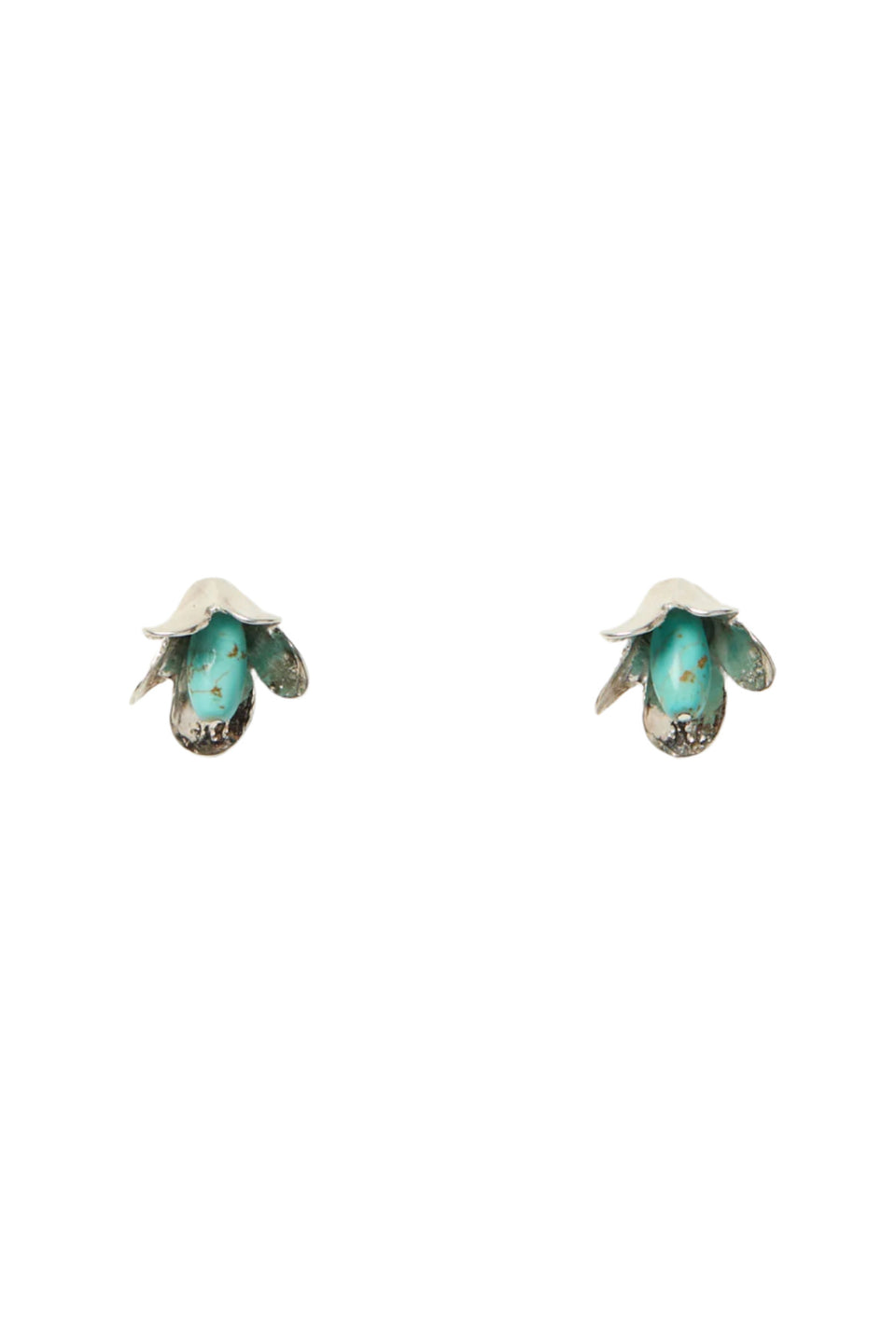 elaine turner Silver Turquoise Flower Studs