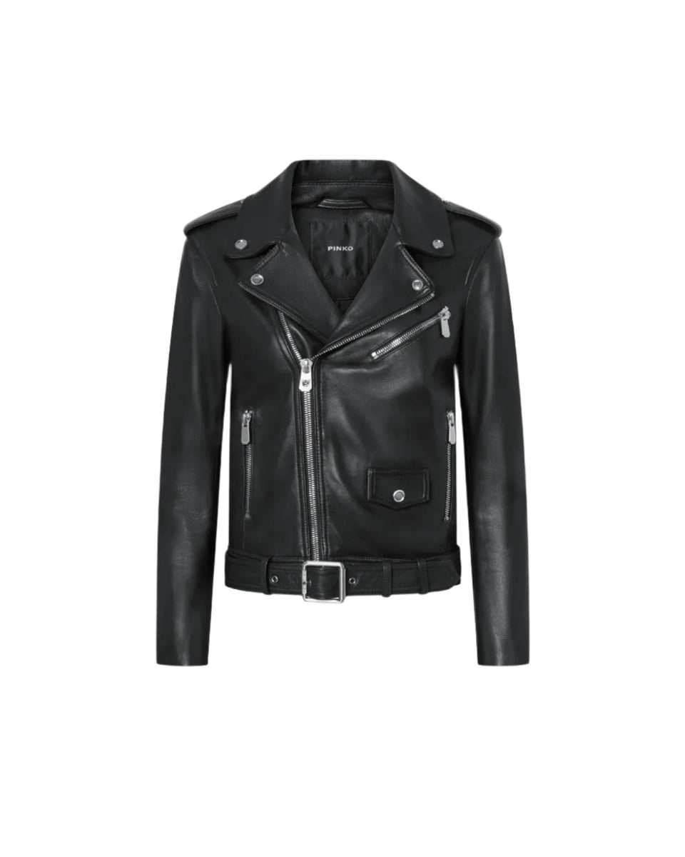 Elaine Turner Soft Napa Leather Biker Jacket