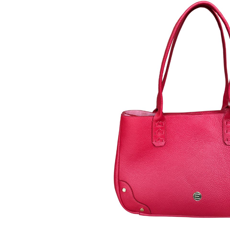 Elaine Turner Tammy Tote- Solid Red Pebble Leather