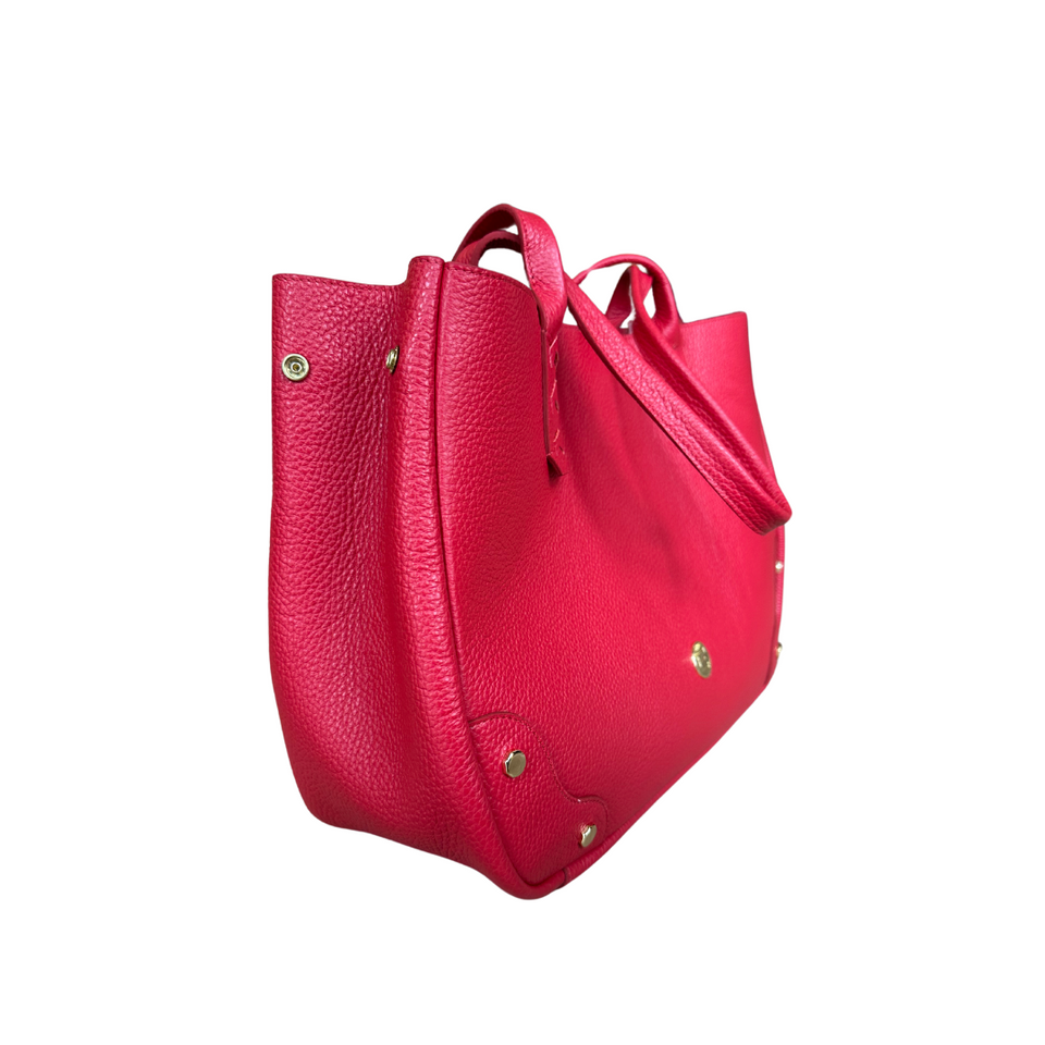 Elaine Turner Tammy Tote- Solid Red Pebble Leather