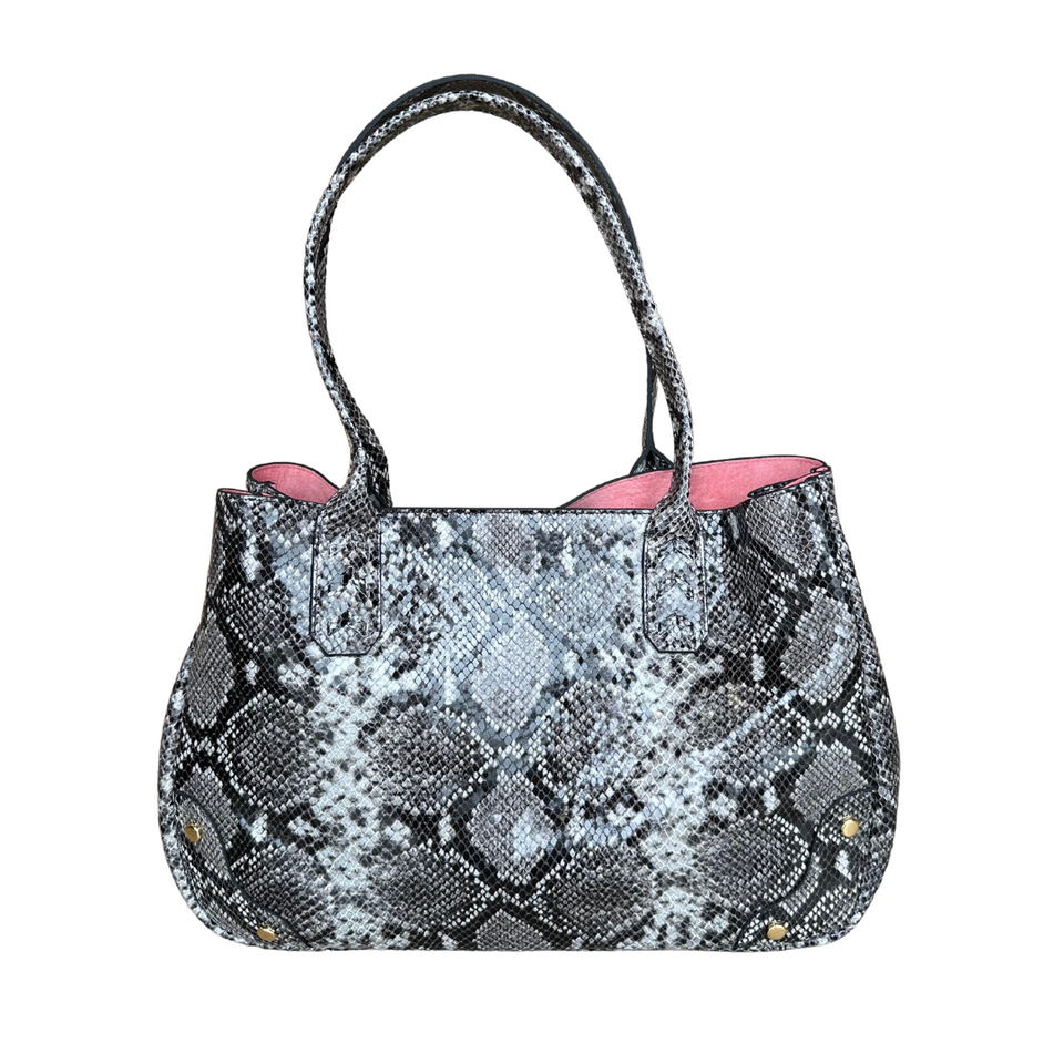 Elaine Turner Tammy Tote- Tonal Grey Python