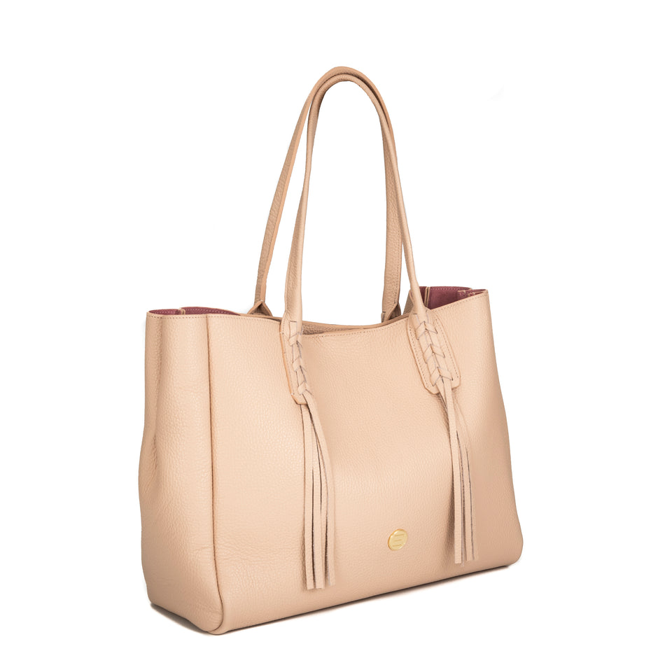Elaine Turner The Ali Tote- Nude Pebble Leather