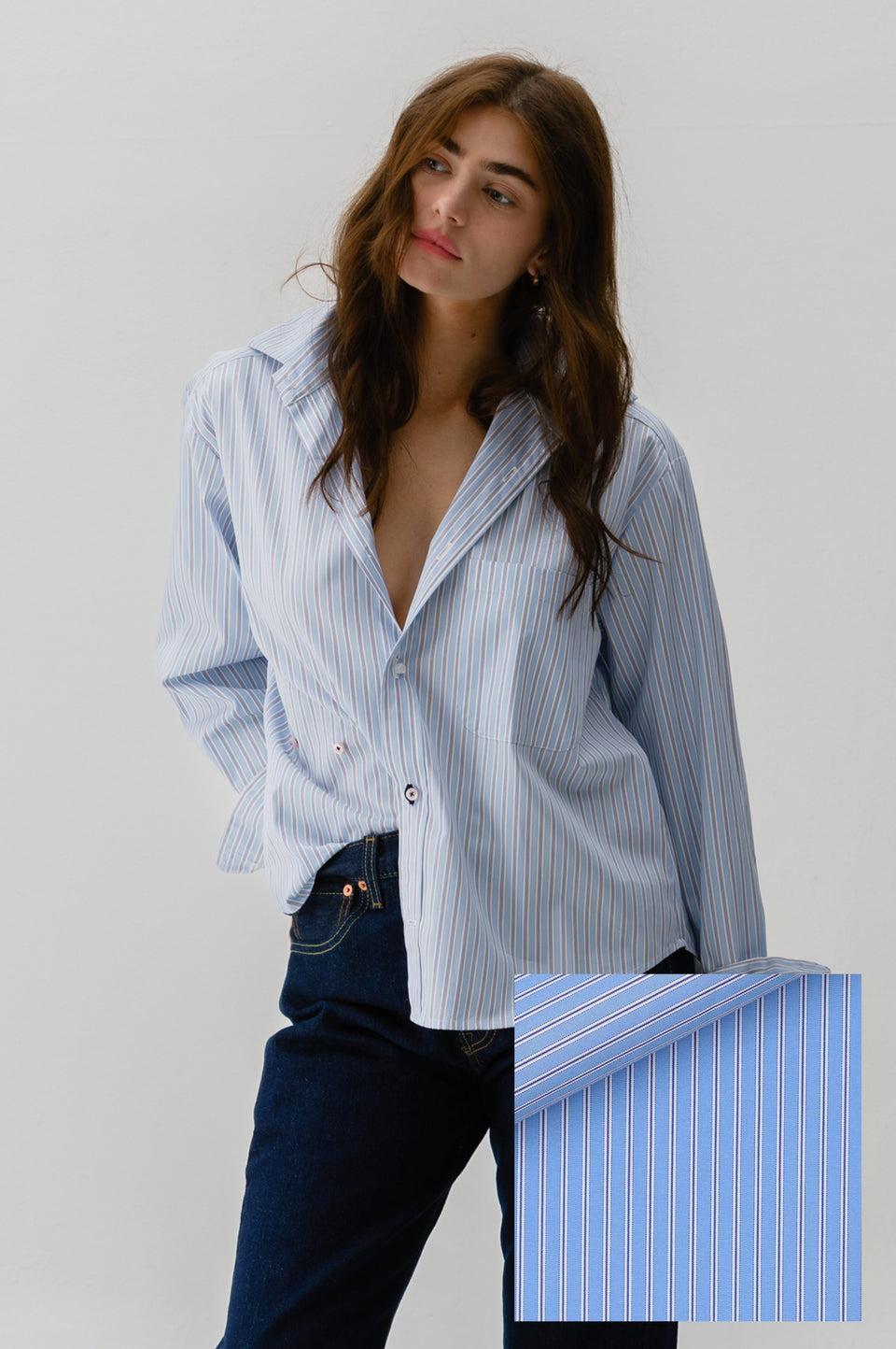 elaine turner The Crop Shirt- Kent Strip