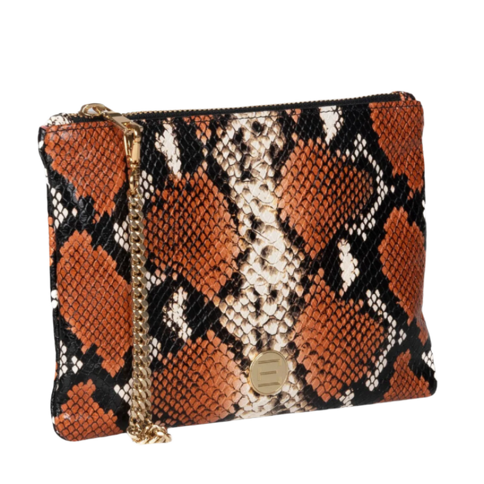 elaine turner The Gigi Zip Pouch - Orange Python
