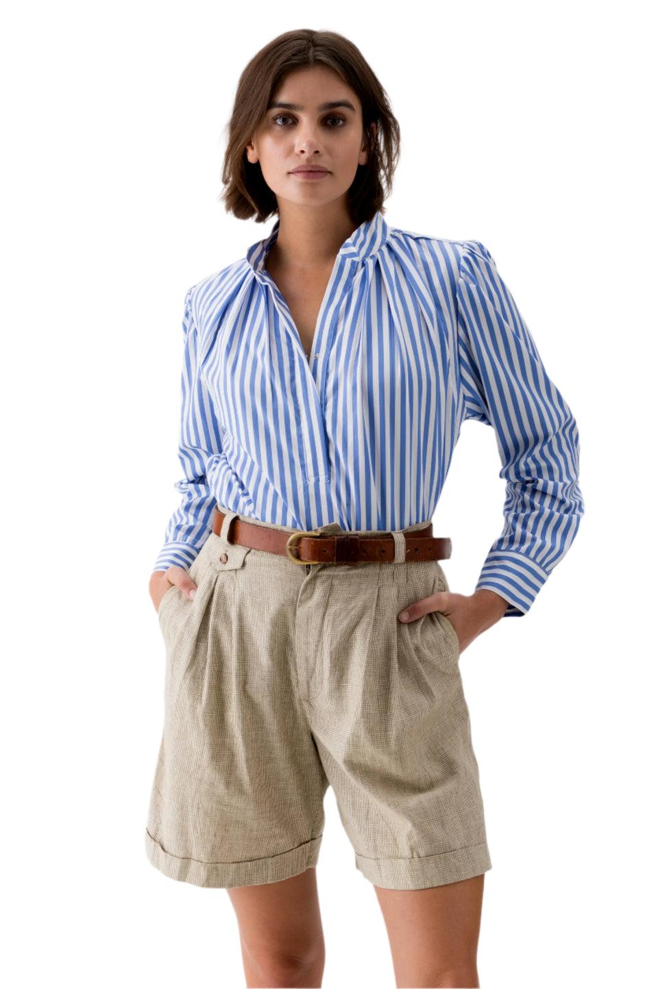 elaine turner The Puff Shirt- Cabana Strip