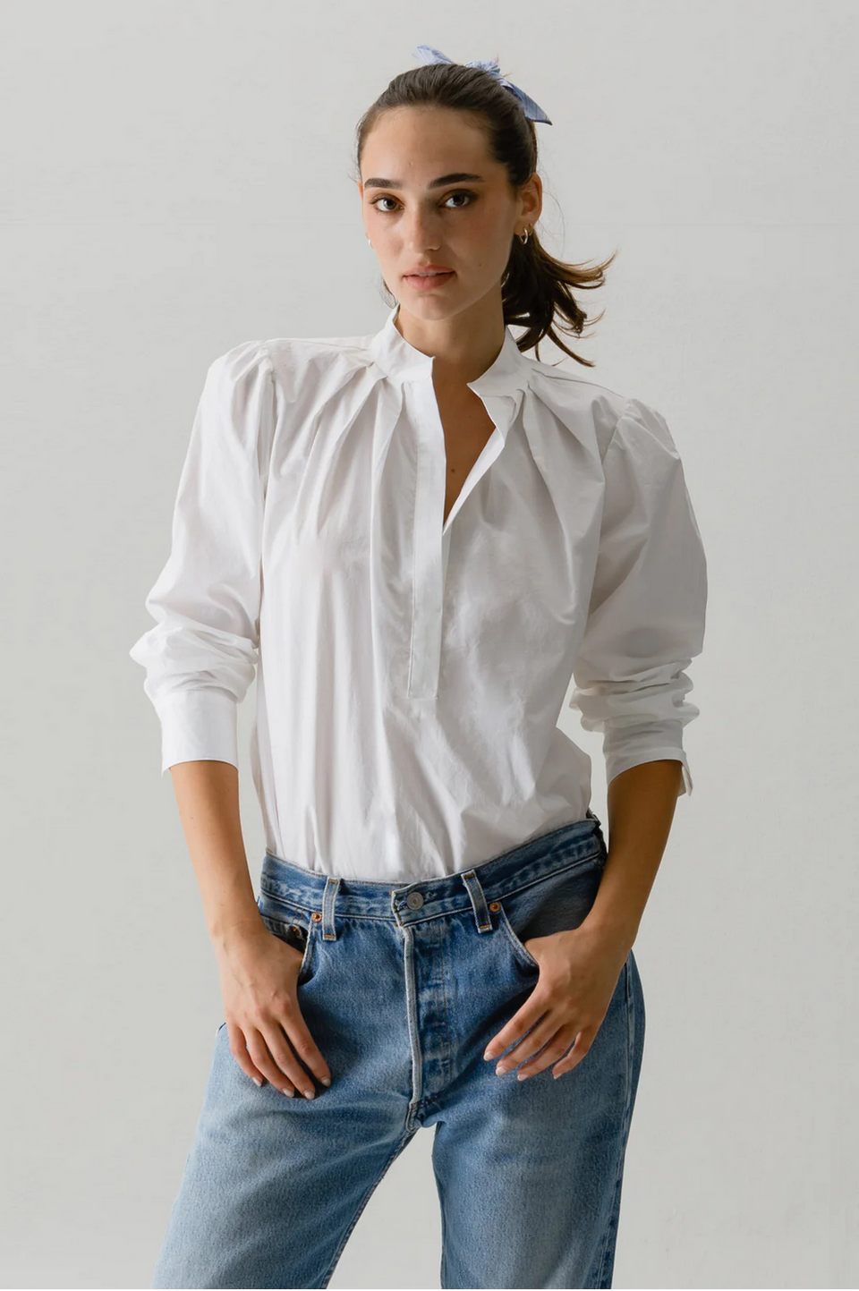 elaine turner The Puff Shirt- White
