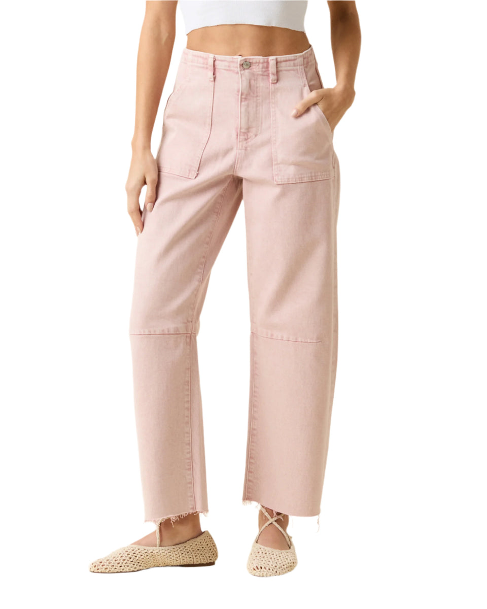 elaine turner Utility Soft Barrel Jeans- Dusty Pink