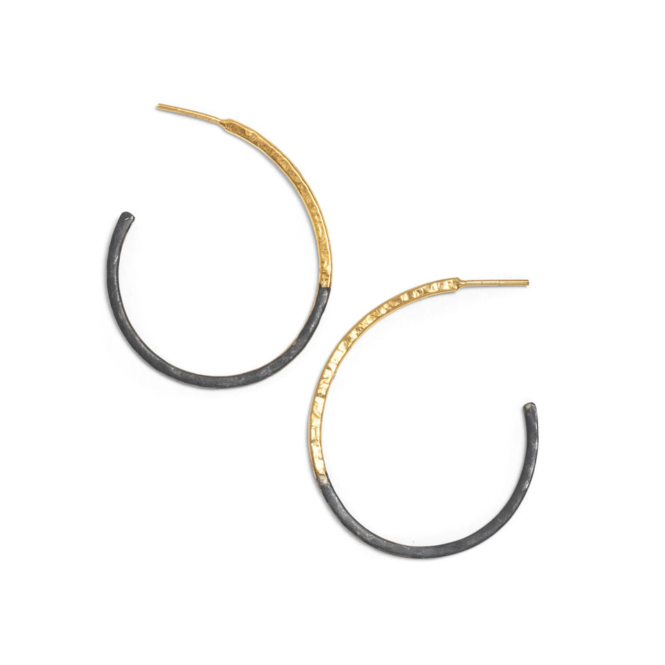 elaine turner Variance Hoop Earrings- Gold/Oxidized