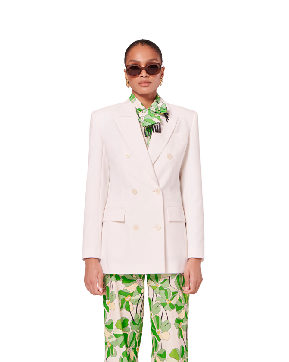 elaine turner Viola Off White Wool Blazer