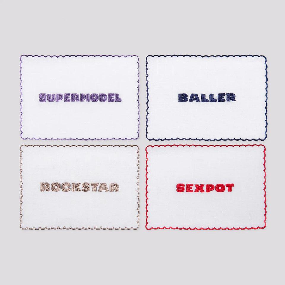 Elaine Turner Who's Who Cocktail Napkins