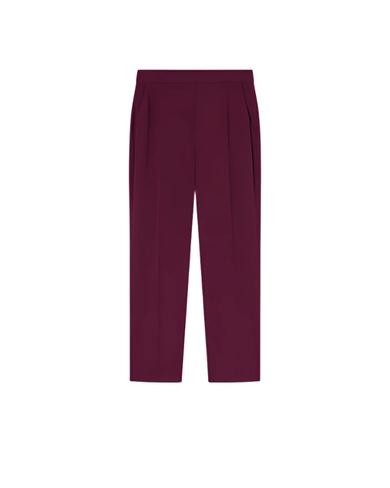 Elaine Turner Elegant Technical Fabric Trousers- Grape Vine