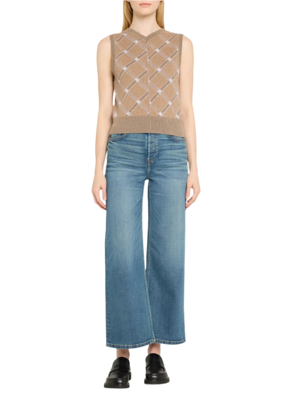 elaine turner High Rise Wide Leg Crop Jeans- Crafted Indigo