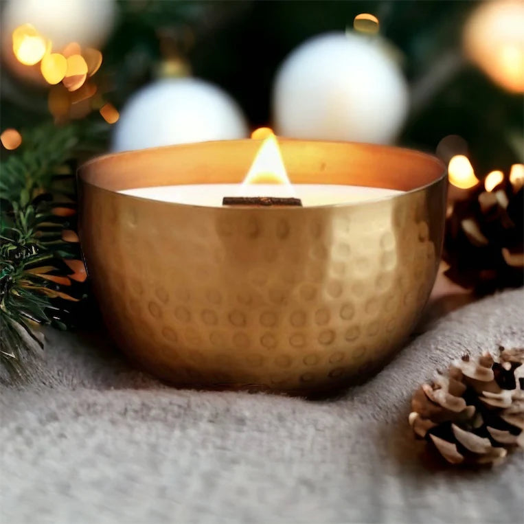 Elaine Turner Juniper & Balsam Fir-Solid Brass Candle