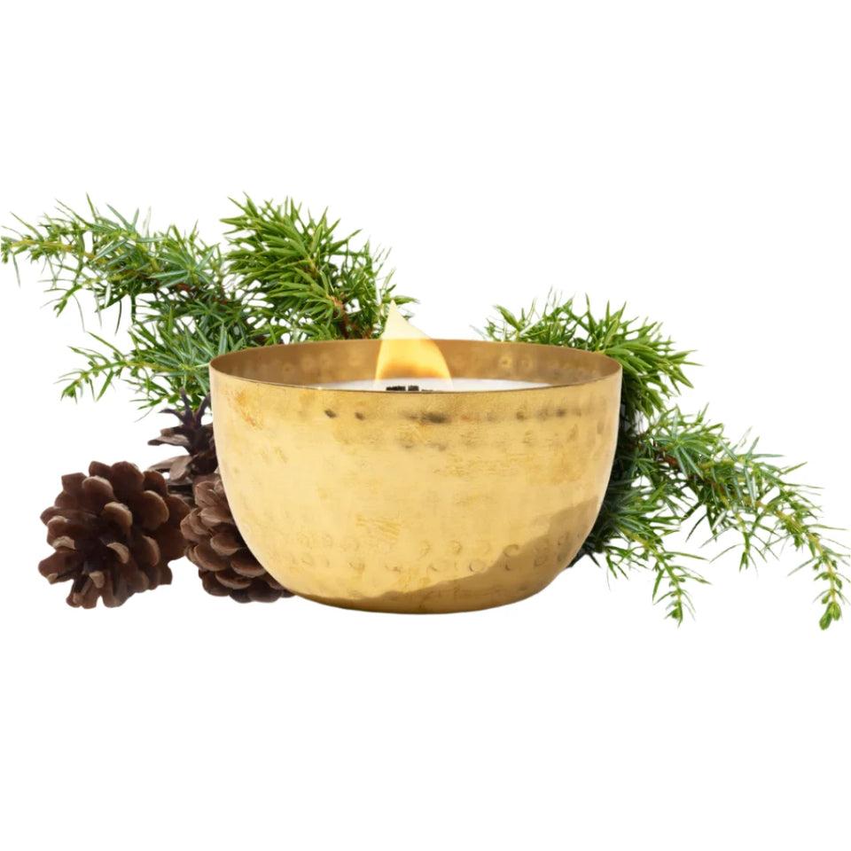 elaine turner Juniper & Balsam Fir-Solid Brass Candle