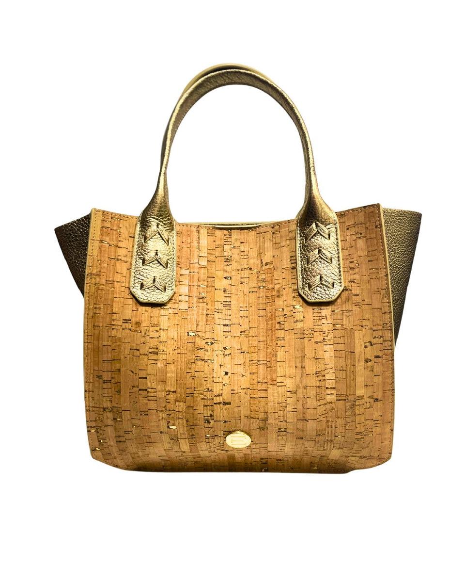 elaine turner Mauney Satchel Bag- Cork w/ Gold Flecks