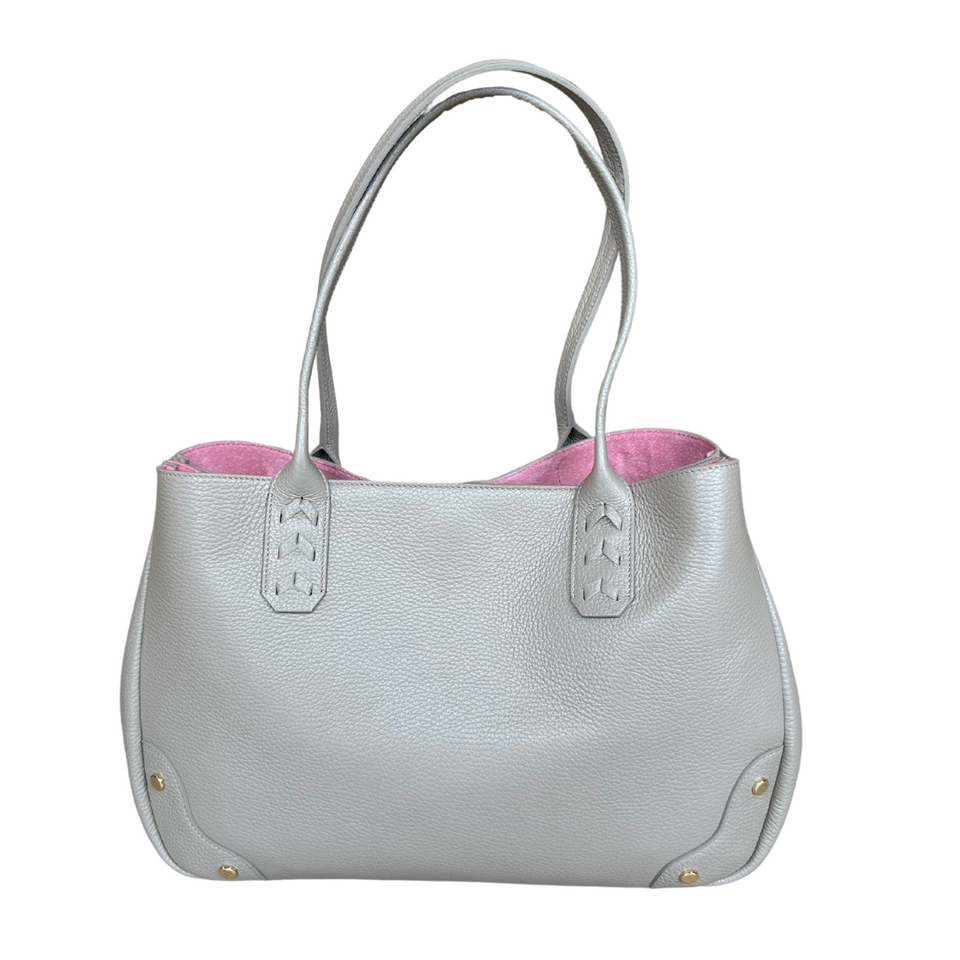 Elaine Turner Tammy Tote- Solid Taupe Pebble Leather