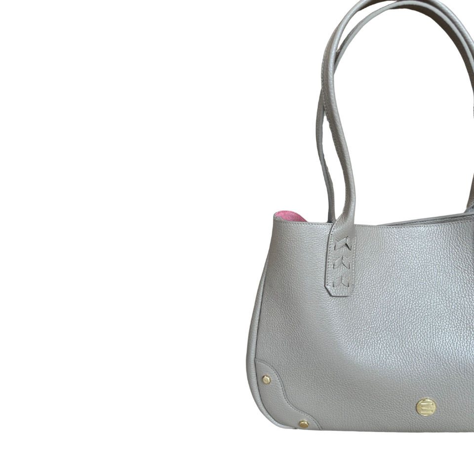 Elaine Turner Tammy Tote- Solid Taupe Pebble Leather