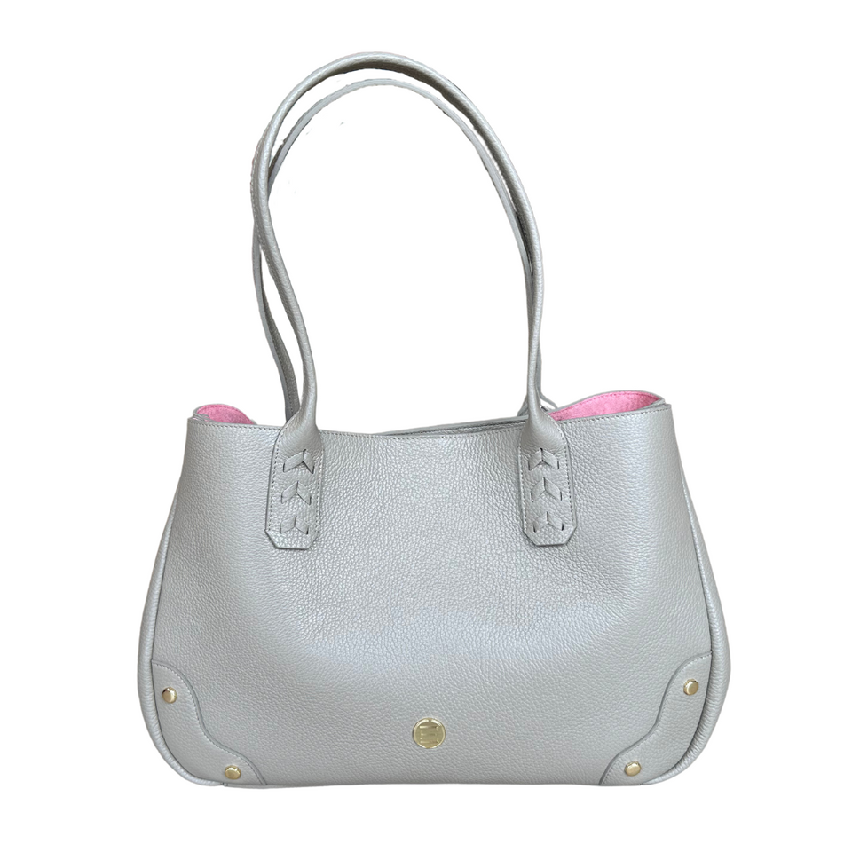 elaine turner Tammy Tote- Solid Taupe Pebble Leather