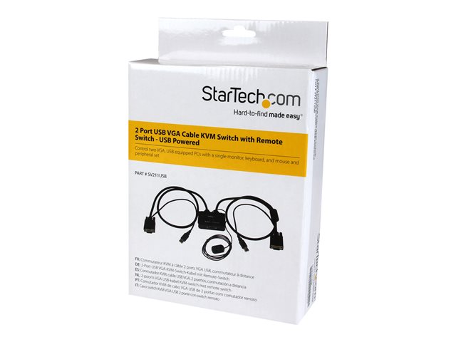 Elara StarTech.com 2 Port USB VGA Cable KVM Switch