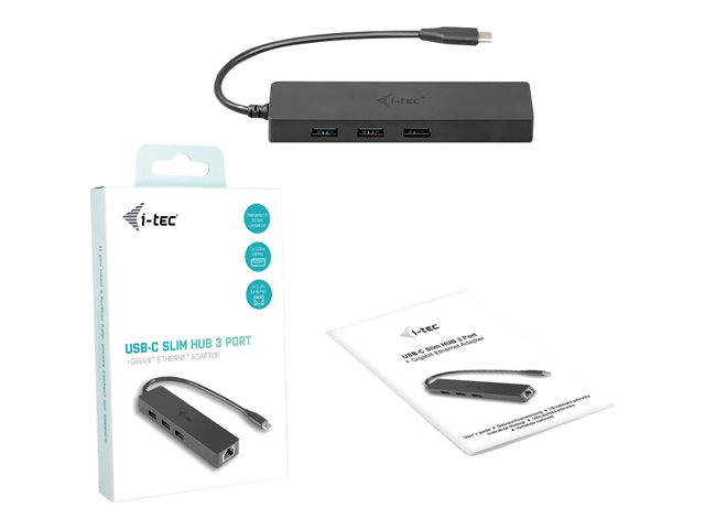 Elara I-Tec USB C Slim 3-port HUB With Gigabit Ethernet Adapter