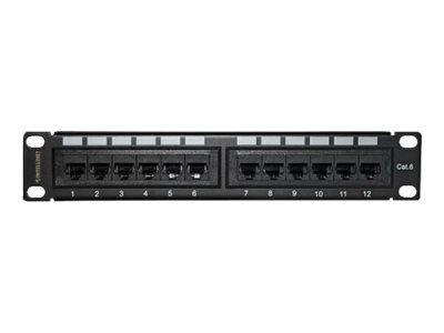 Elara Intellinet Patch Panel Cat6 10" UTP 1U 12-Port Black