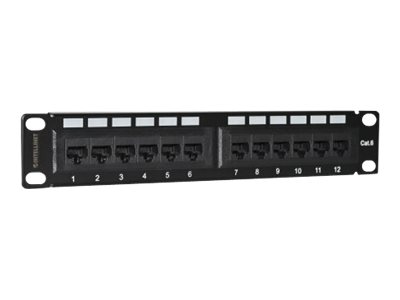 Elara Intellinet Patch Panel Cat6 10" UTP 1U 12-Port Black