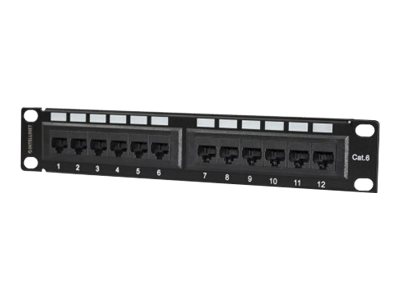elara Intellinet Patch Panel Cat6 10" UTP 1U 12-Port Black