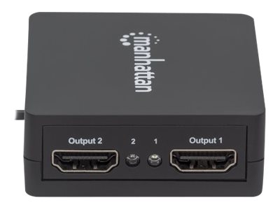 Elara Manhattan HDMI Splitter 2-Port 1080p Black Displays Output From X1 HDMI Source To X2 HD Displays (same Output To Both Displays) USB-A Powered (ca
