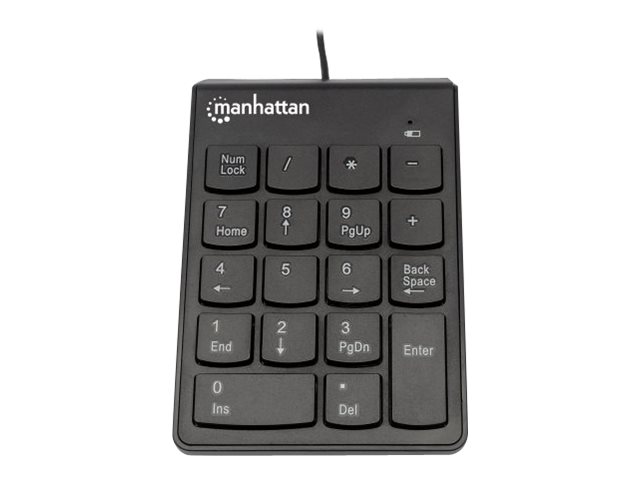 elara Manhattan Numeric Keypad Wired USB-A 18 Full Size Keys Black Membrane Key Switches Windows and Mac Three Year Warranty Blister