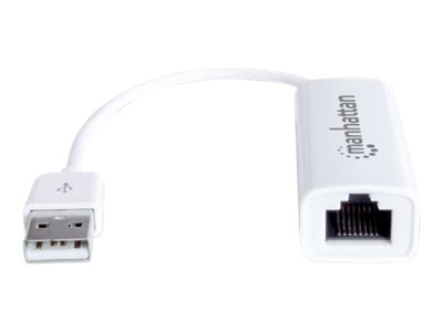 Elara Manhattan USB-A Fast Ethernet Adapter 10/100 Mbps Network 480 Mbps (USB 2.0) Hi-Speed USB RJ45 White Three Year Warranty Blister
