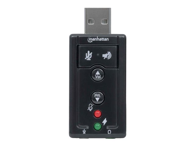 Elara Manhattan USB-A Sound Adapter USB-A To 3.5mm Mic-in And Audio-Out Ports 480 Mbps (USB 2.0) 7.1-Channel Virtual 3D Surround Sound Internal Amplifie