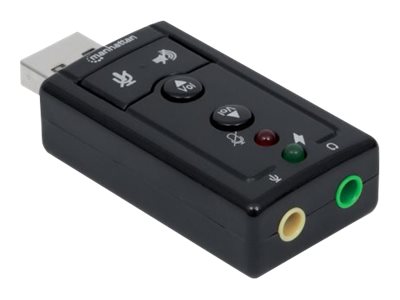 Elara Manhattan USB-A Sound Adapter USB-A To 3.5mm Mic-in And Audio-Out Ports 480 Mbps (USB 2.0) 7.1-Channel Virtual 3D Surround Sound Internal Amplifie