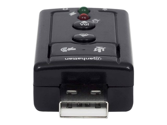 Elara Manhattan USB-A Sound Adapter USB-A To 3.5mm Mic-in And Audio-Out Ports 480 Mbps (USB 2.0) 7.1-Channel Virtual 3D Surround Sound Internal Amplifie