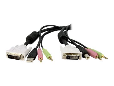 elara StarTech.com 1 5ft / 4m 4-in-1 USB Dual Link DVI-D KVM Switch Cable w/ Audio & Microphone (DVID4N1USB15)