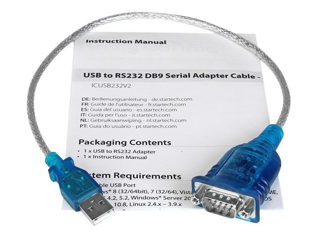 Elara StarTech.com 1 Port USB To Serial RS232 Adapter