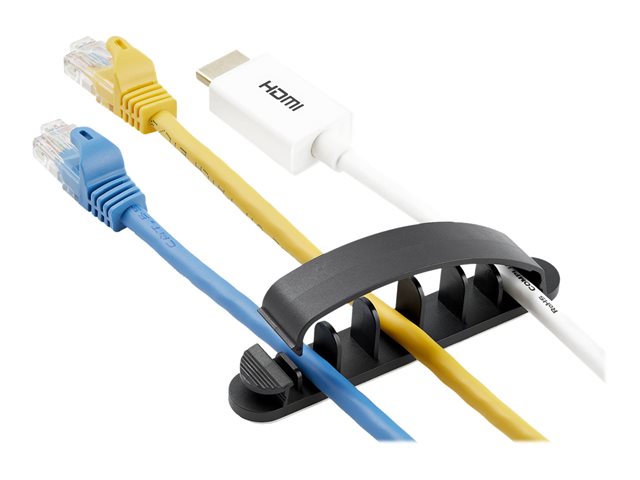 Elara StarTech.com 100 Pack Cable Management Clips Self Adhesive 6 Slot Cable Comb Resusable Desktop USB/Computer/Ethernet/AV Cord Organizer/Sticky Cable