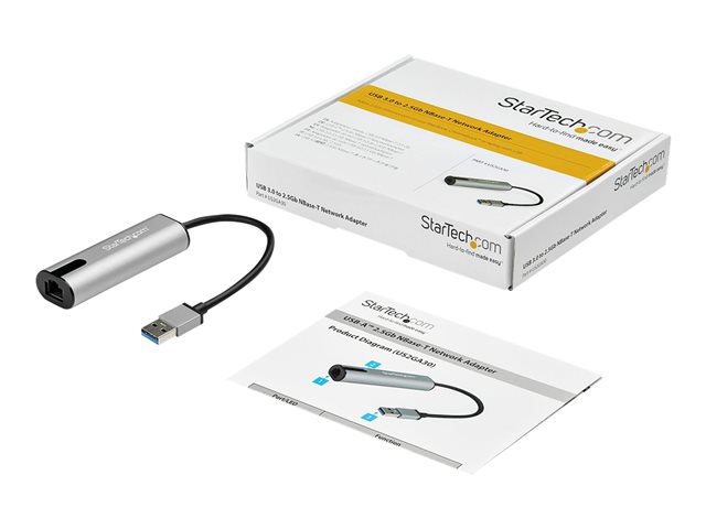 Elara StarTech.com 2.5GbE USB A To Ethernet Adapter NBASE-T NIC USB 3.0 Type A 2.5 GbE /1 GbE Multi Speed Gigabit Network USB 3.1 Laptop To RJ45/LAN Len