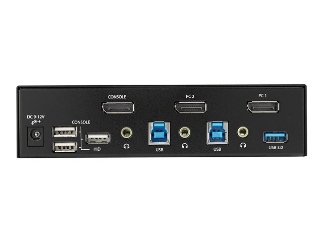 Elara StarTech.com 2 Port DisplayPort KVM Switch 4K 60Hz Single Display Dual Port UHD DP 1.2 USB KVM Switch With Integrated USB 3.0 Hub And Audio Dell