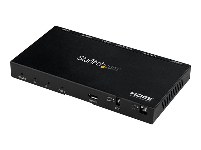elara StarTech.com 2-Port HDMI Splitter (1x2) 4K 60Hz UHD HDMI 2.0 Audio Video Splitter w/ Scaler & Audio Extractor (3.5mm/SPDIF) Dual HDMI Splitter (1-In