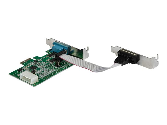 Elara StarTech.com 2-port PCI Express RS232 Serial Adapter Card PCIe RS232 Serial Host Controller Card PCIe To Serial DB9 COM Ports 16950 UART Low Profi