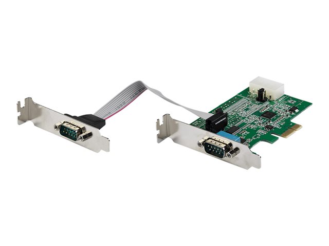 elara StarTech.com 2-port PCI Express RS232 Serial Adapter Card PCIe RS232 Serial Host Controller Card PCIe to Serial DB9 COM Ports 16950 UART Low Profi